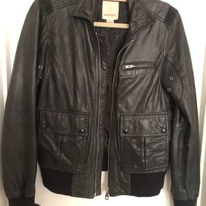 COPY - Diesel Black Leather Bomber Jacket